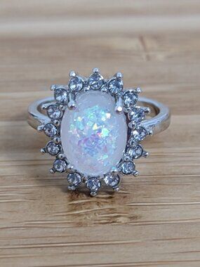 Opalite and CZ Ring – Like New
